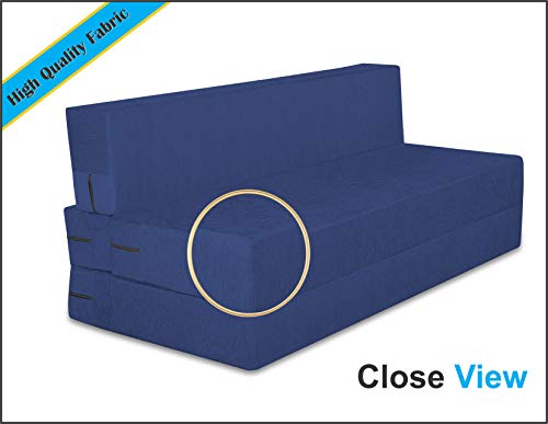 Image of Adorn India Easy Treno 3 Seater Sofa Cum Bed Sit & Sleep Perfect for Guest, Colour Blue, 5'x6', (1 Year Warranty)