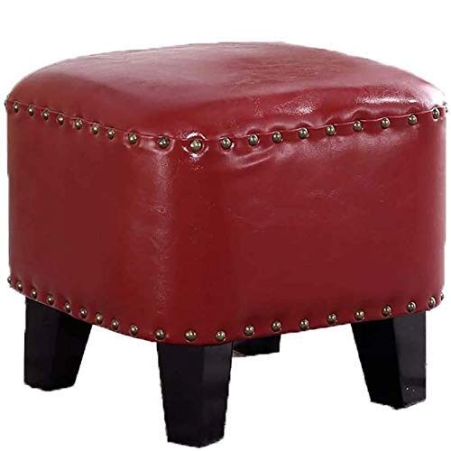 Pouf repose-pieds avec pieds en bois stable supportant 200 kg