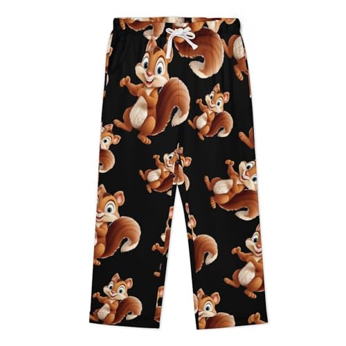 Cute Chipmunk Mens Pajama Set Long Sleeve Sleepwear Button Down Pjs Set Two-piece Pjs 7