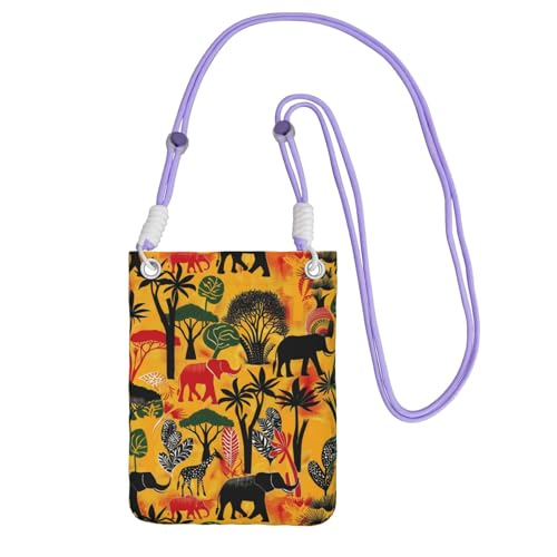 Hgnbcsa Toasty Sand - Bolso cruzado pequeño con estampado animal para mujer, mini monederos cruzados para teléfono celular, monederos de viaje, Purple, Talla única
