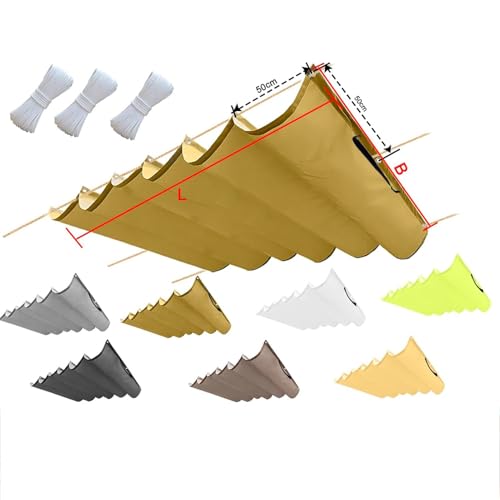Toldo rectangular impermeable de alta densidad 1x15 m beige y duradero 2