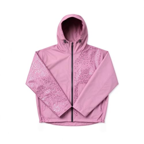 Womens Rain Jacket Zipper Water Reactive Cheetah Hooded Wind Breaker Jacket - image 8