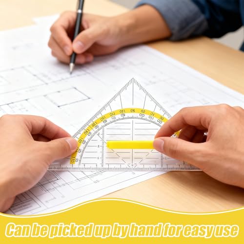 4 Stück Geodreieck mit Griff,Geodreieck Klein Groß,Geometrie Dreieck Aus Kunststoff,15.7cm Zeichendreieck Geeignet,Transparent Flexibel Zum Kreise Zeichnen für Studenten/Designer Büro Malerei Schule