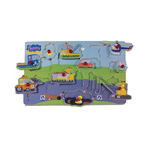Peppa Pig puzzle in legno con elementi in rilievo