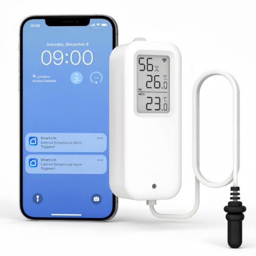 WiFi-Freezer-Thermometer-Alarm-No-Hub-Required-App-Alerts-1-Pack WiFi Freezer Thermometer Alarm, No Hub Required, App Alerts, 1 Pack - Image 1