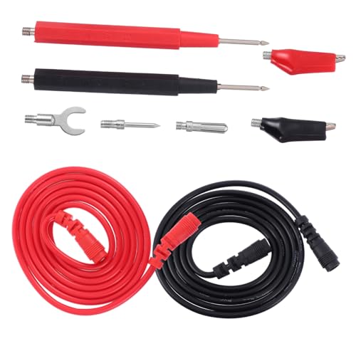 Mobestech 多機能合テストリード 絶縁テストケーブル 電気測定用マルチメーター用 強力属ミニグラバークリップ付き