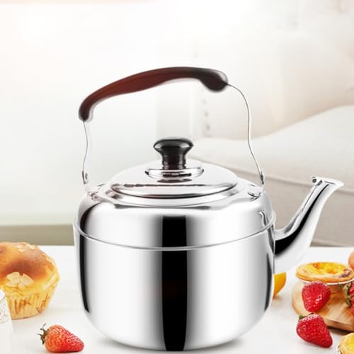 Hervidor de agua para estufa de gas con mango frío y silbato de 4 litros 5