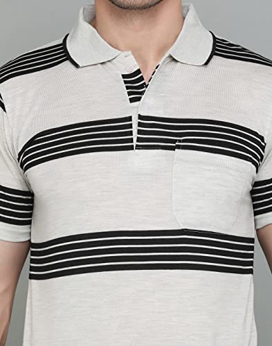 Image of INKKR Striped Men's Polo Neck T-Shirt Combo