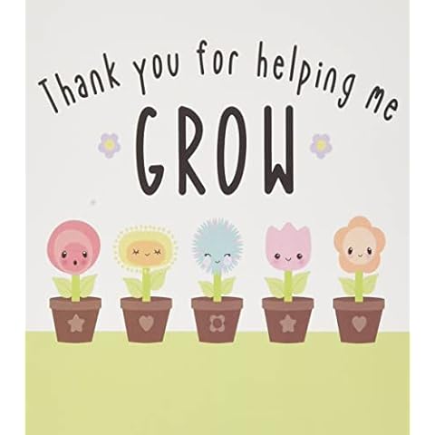 Wuzci Thank You for Helping Me Grow Greeting Card, Multicolour, 150 x 150 mm Cover