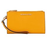 Michael Kors Large Jet Set Travel Phone Case Double Zip Leather Wristlet Wallet in Marigold (Marigold)