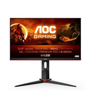 AOC Gaming 24G2SAE – 24 Zoll FHD Monitor, 165 Hz, 1ms, FreeSync Premium (1920×1080, VGA, HDMI, DisplayPort) schwarz/rot