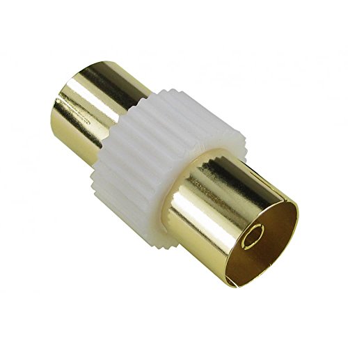 Bluecharge Direct GOLD RF Coaxial Coupler TV Aerial Cable Joiner Adaptor Female Socket To F White