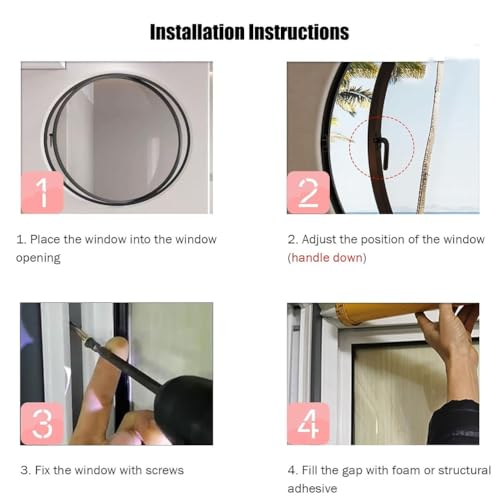 Ventana de ventilación interior de repuesto giratoria con marco de aluminio 8