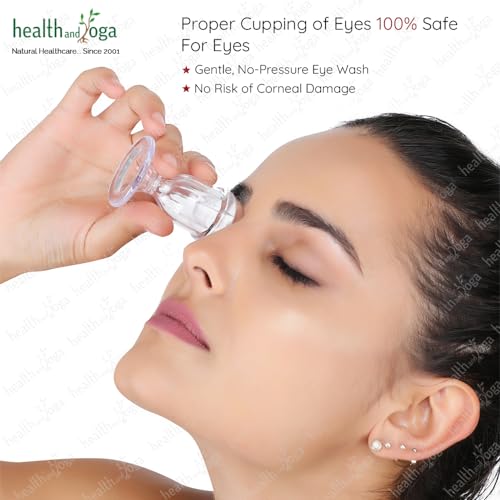 Image of SoulGenie Healthandyoga Chilleyes Plastic Eye Wash Cups (Transparent, Pack Of 2)- Smooth Finish - Ayurvedic Gentle Way To Refresh Eyes Without Harsh Rubbing - Relieves Eye Strain, Redness, Irritation