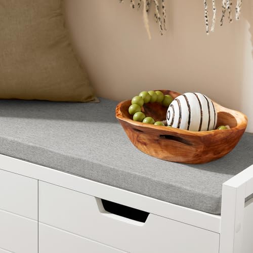 Sobuy Scarpiera Panca Contenitore - Cassapanca Salvaspazio Con Cuscino Rimovibile E 2 Ante - Mobile Ingresso Per Corridoio O Camera Da Letto - Struttura Robusta 150Kg Bianco 91X30X50Cm - FSR63-II-W - 5