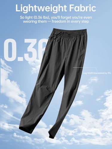 FREE SOLDIER Men's Elastic Waist Lightweight Water Resistant Quick-Dry Hiking Outdoor Casual Sweatpants Pants2