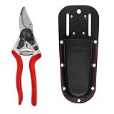 FELCO Set di cesoie da potatura FELCO 6 e custodia nera da cintura 910 Black, taglio fino a 20 mm, utensili di precisione per giardinaggio