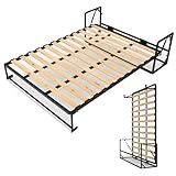 TooCust Vertical Murphy Wall Bed Frame Queen Size With Two-Stage Deluxe Gas Spring - DIY Free Standing Folding Bed Kit