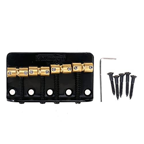 Guitar Parts for Black Brass Saddles Bridge for 4 String Precision/Jazz Bass