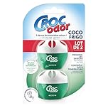 Croc'Odor Fridge Deodoriser, Twin Pack, Unscented, Food Safe Formular with Temperature Indicator - 2 x 33 g, Packaging may vary
