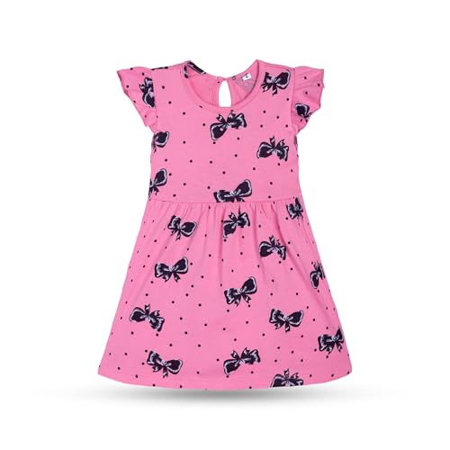 Image of T2F Baby Girls' Printed A-Line Dress | 100% Cotton | Soft Fabric|Knee-Length | 3-24 Months