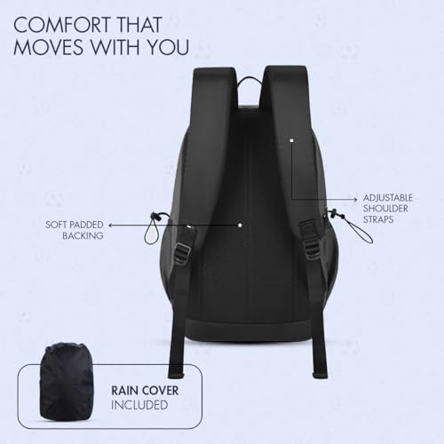 Image of Tommy Hilfiger Student School Bag & University Backpack Coral - Black | Durable Water-Resistant Polyester with Premium Embroidery | Multi-Utility Organiser & Rain Cover | 33L Capacity