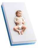 Tivellary Dual-Sided Crib Mattress – Gel Memory Foam Infant & Toddler Mattress, Breathable Hypoallergenic Removable Cover, Fits Standard Cribs 52