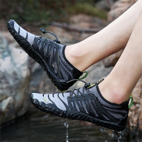 Image of UBFEN Water Shoes for Men Women Quick Dry Swim Aqua Socks | Lightweight Barefoot-style Fit, Rubber Sole, Hiking, Fishing, Kayaking, Beach, Pool, Boating, Diving And Water-to-land Wear
