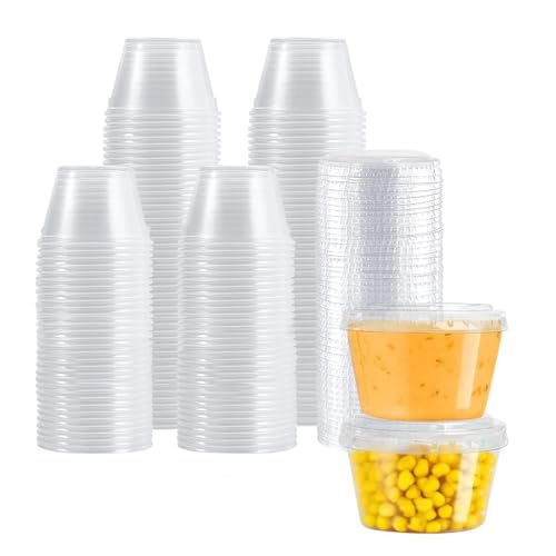 Slomg 4 Oz Plastic Portion Cups With Lids
