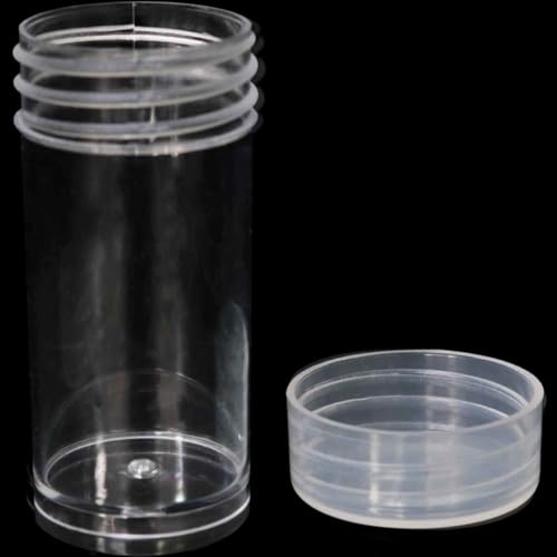 Image of WHYHKJ 12PCS Transparent Plastic Storage Jar Diamond Embroidery Small Beads Round Storage Jar 5x2.5cm Used for Storing Diamond Artwork Coins Screws Candy Pills Storage Boxes