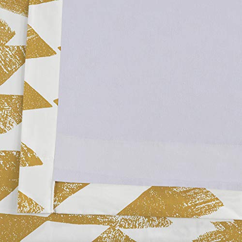 Image of HPD Half Price Drapes Modern Triangular Geometric Printed Curtains Cotton Curtains 108 Inches Long (1 Panel) Room Darkening Curtains for Bedroom & Living Room, 50W x 108L, Triad Geometric Gold