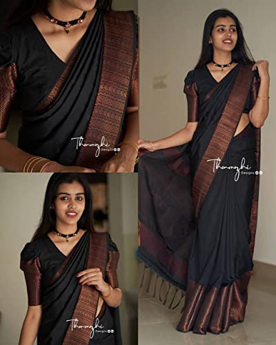 Image of Avantika Fashion Women's Trendy Kanjivaram Soft Lichi Silk Saree With Blouse Piece