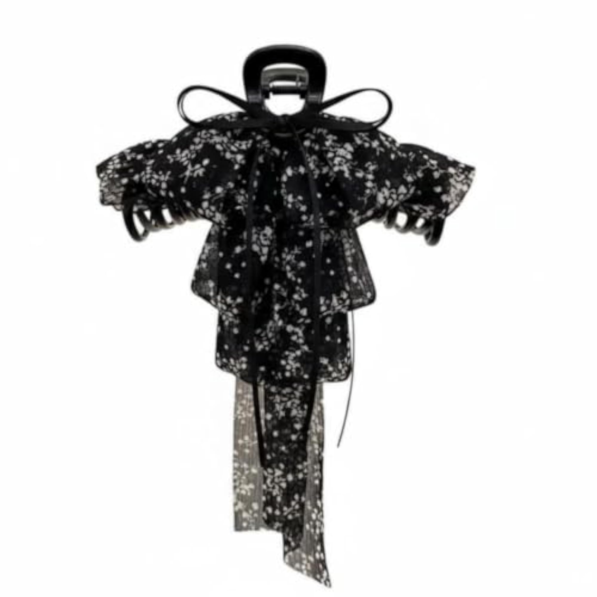Floral Ribbon Hair Clip Romantic Design Gauze Material