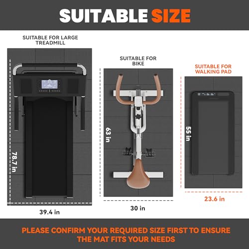 Image of Stepwaver Walking Pad Mat for Carpet, Treamill Mat for Hardwood Floors, High Density, 1 /4 Thickness, Folable, Floor Protection for Bike, Elliptical, Treadmill