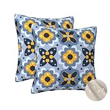 Suuhoonnz zt323 Kissenbezüge, quadratisch, mit verstecktem Reißverschluss, Lendenwirbelkissen, Sofakissen für Schlafzimmer, Heimdekoration, 30,5 x 30,5 cm, Blau, 2 Stück