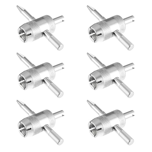 Image of 6 pcs 4-in-1 Tyre Valve Stem Remover 4-Way Valve Core Tools Tire Stem Core Wrench Installation Wheel Tool Multifunctional Repair Puller Tool for Bicycle Bike Automobile Car