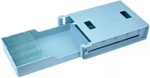 Ainior Cajón para debajo del escritorio almacenamiento autoadhesivo debajo del escritorio para almacenar bolígrafos pegamento sólido tijeras clips