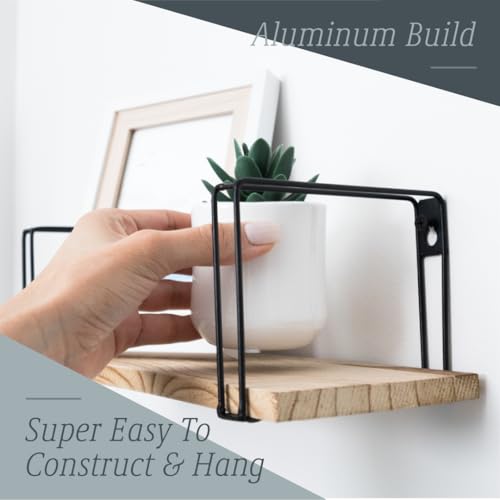 ANGORA BRANDS Floating Shelves for Wall | Set of 3 Sturdy Storage Wooden Shelves for Kitchen, Bathroom & Living Room | Easy to Install Multipurpose Floating Bookshelf by Cotea