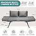 LIFERUN Gartenbank Polyrattan mit Liegefunktion, 2-Sitzer Polyrattan-Möbel, Rattan Gartensofa mit Verstellbare Armlehnen, Gartenbank Wetterfest für Garten, Balkon,Terrasse (Grau),2 PCS Kissen