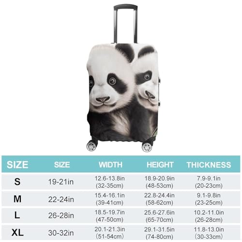 Baby Pandas Elastic Luggage Cover Suitcase Protector for 19-32 Inch Suitcases | Universal Stretchable Travel Bag Cover | Anti-Scratch, Washable with Zipper Closure M2
