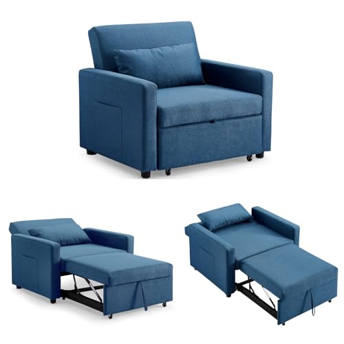 Honeypot Sofabed - Aria Single Sofa Bed for Living Room - Teal Fabric Pull Out Chair Bed | Setup Included | Built to Last (Armchair, Teal)