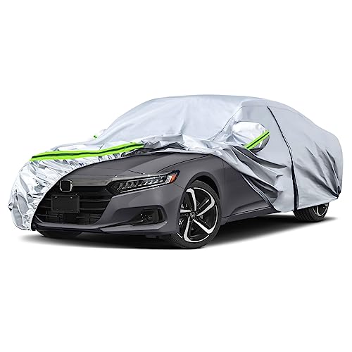 Image of Waterproof Car Covers Replace for 2007-2025 Honda Accord, 6 Layers All Weather Custom-fit Car Cover with Zipper Door & Windproof Bands for Snow Rain Dust Hail Protection (Accord)
