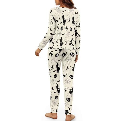 Image of Women's Pajamas Set Soft 2 Piece Loungewear Long Sleeve Pj Set Matching Sleepwear with Pockets for Women Plus Size