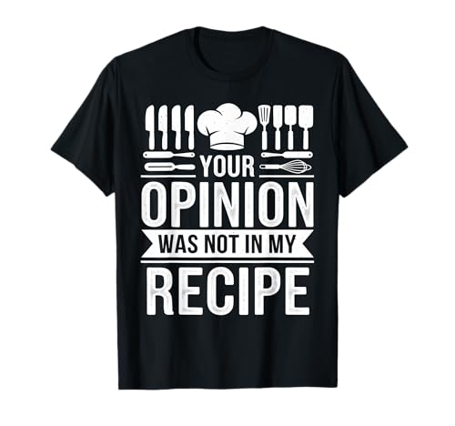 Cocina de receta de Opinión de cocina divertida. Chef Camiseta