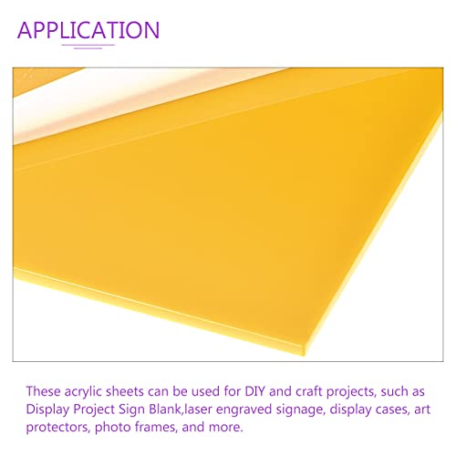 Image of DMiotech 4 inch x 8 inch 1.8mm Thick Yellow Acrylic Sheet for Craft DIY Display Project Sign Blank