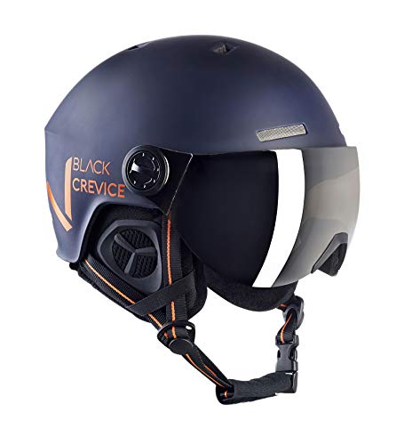 Black Crevice Sölden Ski Helmet, Navy Matt/Orange, Small