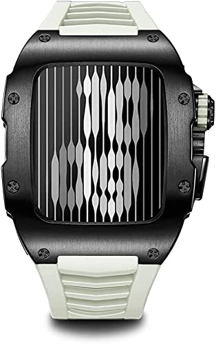 Bracelet caoutchouc fluoré Apple Watch 45mm et boîtier antichoc carbone