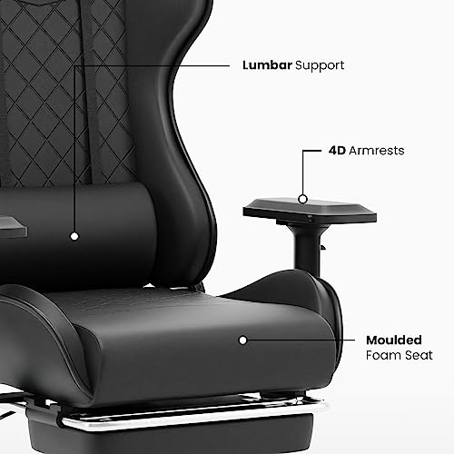 Green Soul Ghost Ergonomic Gaming Chair, Multifunctional Computer Chair with Premium PU Leather Upholstery, 4D Armrest, Integrated Footrest, Sturdy... - Image 5