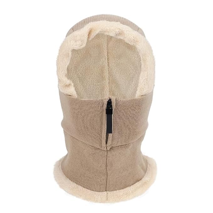 RAMNATH IMPEX Luxury Winter Fleece Lined Balaclava Hood with Premium Thermal Full Face, Head & Neck Cover Windproof Winter Cap for Men & Women Bike Zipper Winter Cap, Extreme Cold Protection.