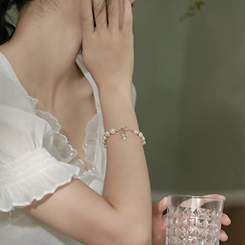 Pearl Bracelets for Women,Freshwater Pearls Crystal Bracelet Boho Bracelets Bead Bracelet Gifts Women Bracelets2